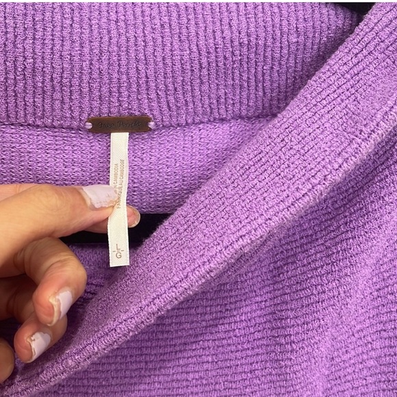 Free People Ottoman Slouchy Sweater Glowing Grape Purple M L XL - Picture 6 of 10